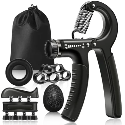 Image of Vicloon Hand Grip Strengthener, 5 60kg Adjustable Grippers Exerciser（5 PCS Set）, Strength Trainer, Exerciser Forearm Workout Kit Used for Strong Wrists, Fingers, Forearm, Hands