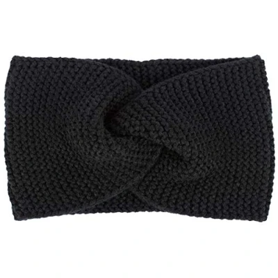 Image of styleBREAKER Women Fine knit headband with twist knot, frizz pattern, warm winter hair band, 04026054, color:Black