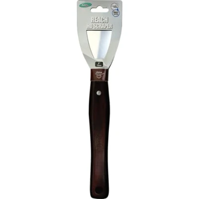Image of Axus Decor S Edge Reach Scraper (Grey Series) Wallpaper for Removing Paint and Wallpaper, Professional &amp; DIY Projects, Stainless Steel Blade Ergonomic Long Aleetwood Handle, 3&quot; / 75mm