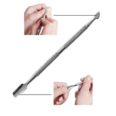 Image of cuticle Skin and Polish Soak off UV Gel Remover Nai Pusher Scraper Manicure Dual Kit Stainless Steel