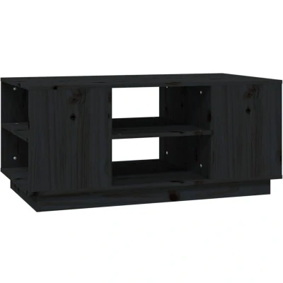 Image of vidaXL Coffee Table Black 90x49x40.5 cm Solid Wood Pine