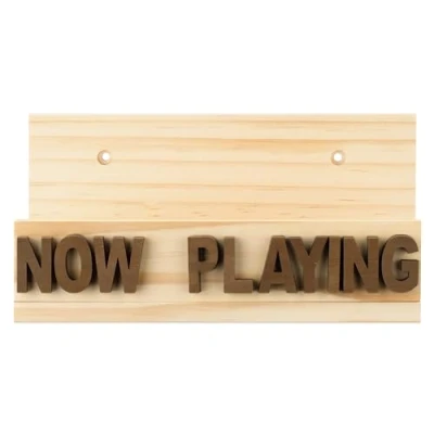 Image of Navaris Record Player Stand Wooden Now Playing Vinyl Display Wall Mount or Freestanding Holder For Records 20cm x 15cm