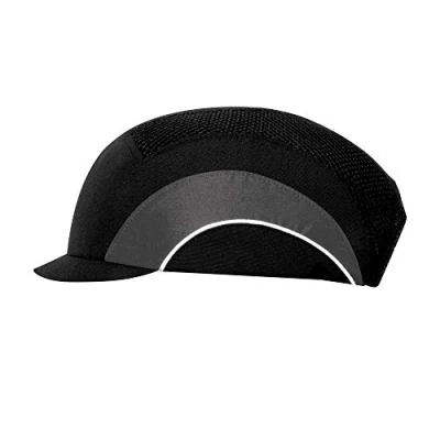 Image of JSP HardcapA1+ Premium Baseball Style EN 812 Bump Cap with 2.5cm micro Peak Black/Grey (ABT000 005 000)