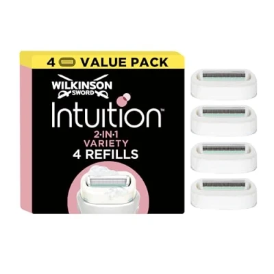 Image of WILKINSON SWORD Intuition Ultra Moisture Women&#039;s Blade Refills Pack of 3 + 1 Free Enriched with Shea Butter