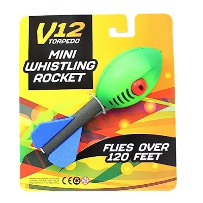 Image of Pack Of 6 V12 Torpedo Mini Flying Whistling Rocket Outdoor Throwing Toy Game Howler Vortex Whistle For Kids Colour Varies