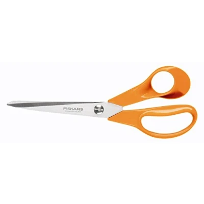 Image of Fiskars Universal Scissors For Handcraft, Sewing and Office Work, Classic, Length: 21 cm, Right Handers, Orange, 1005148