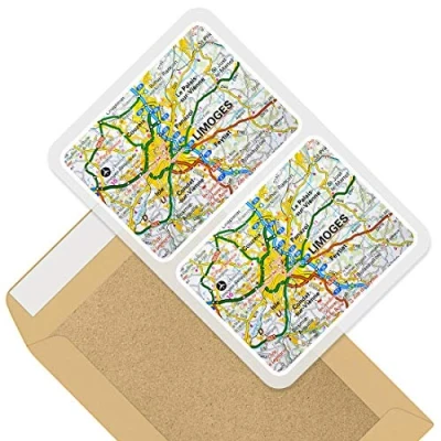 Image of Rectangle Stickers (Set of 2) 10cm Limoges City France French Travel Map Decals for Laptops,Tablets,Luggage,Scrap Booking,Fridges, 45568