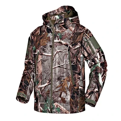 Image of Kelmon Men&#039;s Softshell Jacket Warm Fleece Waterproof Military Tactical Outdoor Windproof Functional with Multiple Pockets Hood Jackets Hunting Hiking
