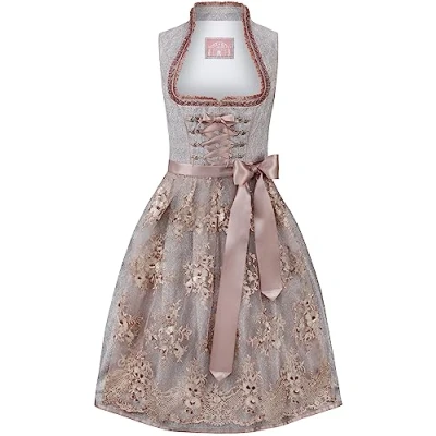 Image of Stockerpoint Women&#039;s Astrid Dirndl Special Occasion Dress, Antique Pink, 8