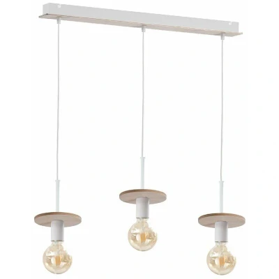 Image of Saturn Bar Pendant Ceiling Light Natural, 60cm, 3x E27