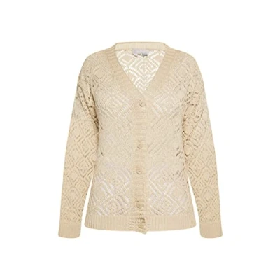 Image of ALARY Women&#039;s Knitted Cardigan 10426983 al01, Cream, L Sweater,