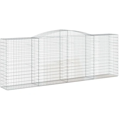 Image of vidaXL Arched Gabion Baskets 25 pcs 400x50x140/160 cm Galvanised Iron