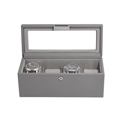 Image of Stackers Slate Grey 4 Piece Watch Box