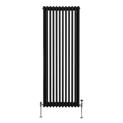 Image of Traditional 3 Column Radiator 1800mm x 562mm Modern Central Heating Heater Matt Black Carbon Steel Vertical Wall Mounted Kitchen Living Room Bathroom Cleaning Brush Fixing Kit &amp; Brackets
