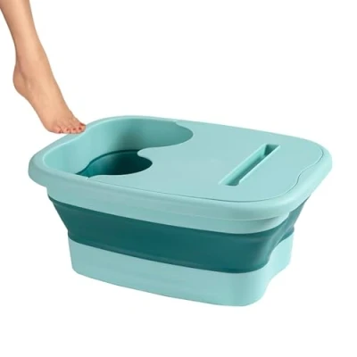 Image of Foot Soaking Bath Basin Soak Tub with Massaging Rollers Stress Relief Spa, Foldable bucket Large Tray