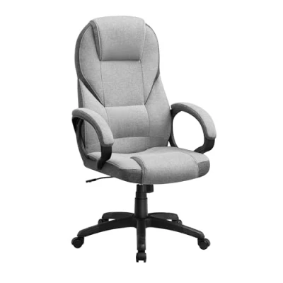 Image of SONGMICS, Ergonomic Swivel Chair, Adjustable Height, for Office, Telework, with Silent Castors, Dove Grey OBG022G11, 28.7&quot; L x 27.6&quot; W (44.1&quot; 48&quot; H)