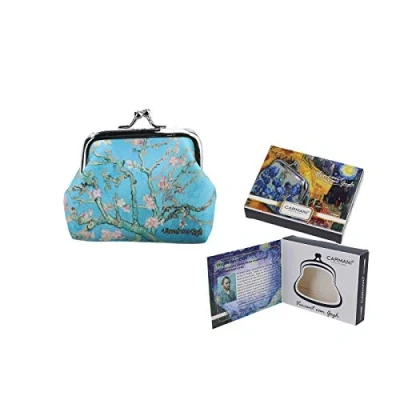 Image of CARMANI Small Ladies Clasp Coin Purse with Vincent Van Gogh&quot;Almond Blossoms&quot;