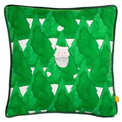 Image of furn. Hide and Seek Santa Cushion Cover, Green, 43 x 43cm