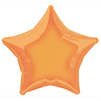 Image of Unique Party 53375 20&quot; Foil Orange Star Helium Balloon
