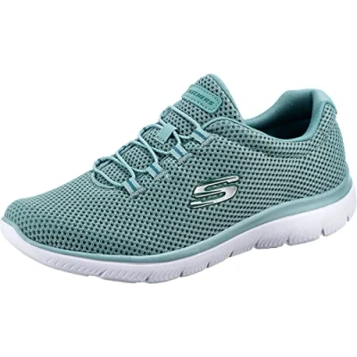 Image of Skechers Womens Summits Artistry Chic Sneaker, Sage Mesh White Trim, 4.5 UK
