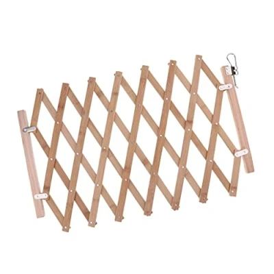 Image of P Prettyia Wooden Folding Dog Stair Gate for Indoor, Swing Gate, Foldable Pet Safety Barrier Guard Door Fence Small Cat, 41x100cm