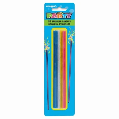 Image of Unique Party 1911C Sparkle Birthday Candles, Assorted Pack of 18