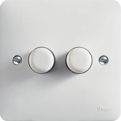 Image of Hager Sollysta 2 Gang Dimmer 60 250W WMDR2/250 OBSOLETE