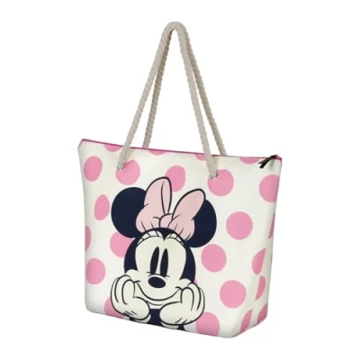 Image of Disney Minnie Mouse Dots Soleil Beach Bag, Pink, 52 x 37 cm