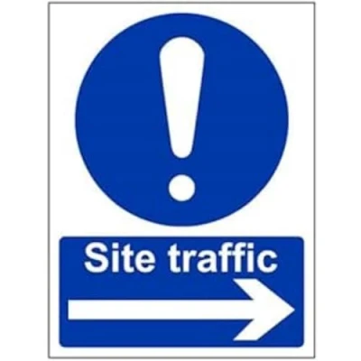 Image of V Safety Site Traffic, Arrow Right Sign 150mm x 200mm Self Adhesive Vinyl