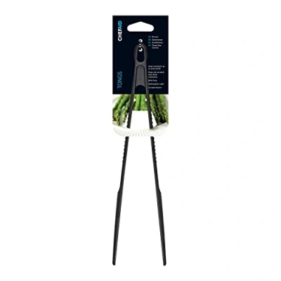 Image of Chef Aid Nylon Serving Tongs,BPA Free Kitchen Utensil and Ideal for use with Non Stick Cookware, Comes in Black Colour