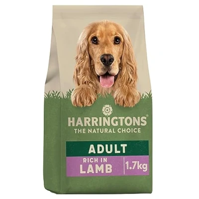 Image of Harringtons Complete Dry Adult Dog Food Lamb &amp; Rice 1.7kg (Pack of 4) Made with All Natural Ingredients