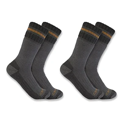 Image of Carhartt Men&#039;s Heavyweight Synthetic Wool Blend Boot Sock 2 Pairs, GREY, XL