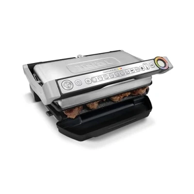 Image of Tefal OptiGrill+ XL GC722D40 Intelligent Health Grill, 9 Automatic Settings, Stainless steel, 2180W, 6 8 Portions, 48.9 x 38.2 22.8 cm, Silver