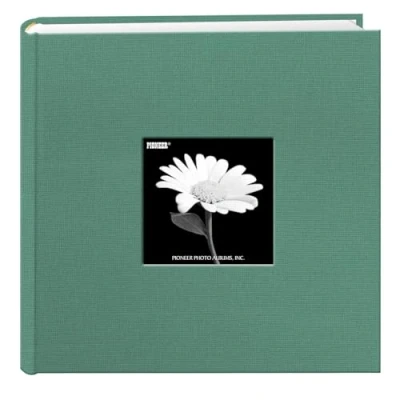 Image of Fabric Frame Cover Photo Album 200 Pockets Hold 4x6 Photos, Tranquil Aqua