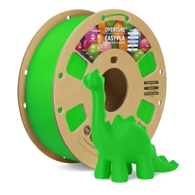 Image of OVERTURE Easy PLA 1.75mm 3D Printer Filament, 1kg Cardboard Spool (2.2lbs), Dimensional Accuracy +/ 0.03mm, Fit Most FDM (Easy Green)