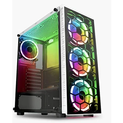 Image of OCHW Raider White RGB Ultra Fast Gaming PC AMD Athlon 3000G Quad Thread ATI Radeon HD Vega 3 Graphics 16GB DDR4 120GB SSD WiFi Windows 11 PRO