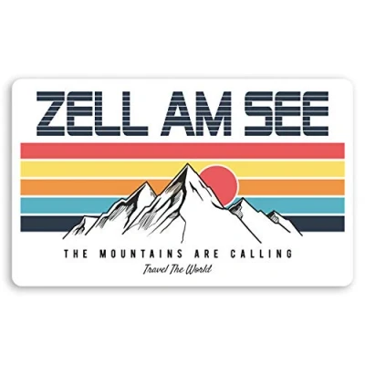 Image of 2 x 10cm Zell am See Austria Vinyl Stickers Retro Ski Luggage Sticker #30187 (10cm Wide)
