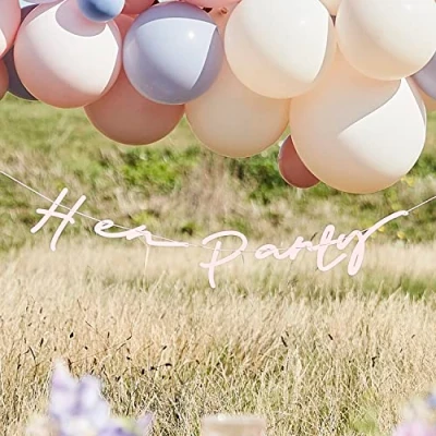 Image of Ginger Ray Pink Boho Hen Party Bunting Bride