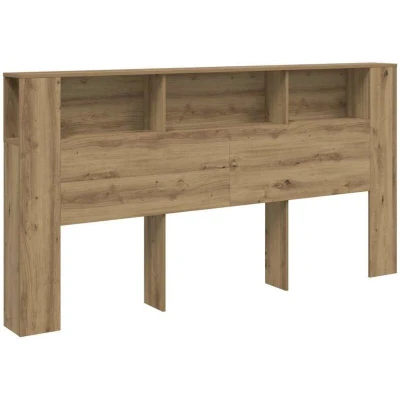 Image of vidaXL Headboard Cabinet Artisian Oak 200x18.5x102.5 cm Engineered Wood