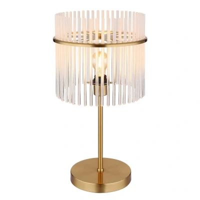 Image of Gorley Glass Table Lamp Gold Colours Matt Opal Shade 1x E27