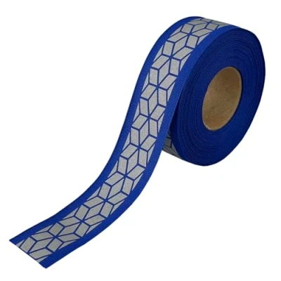 Image of Silver Reflective Webbing Ribbon DIY Fabric Tape Trim Strip for Chothing Sew On 3cm x 10meter (Blue)
