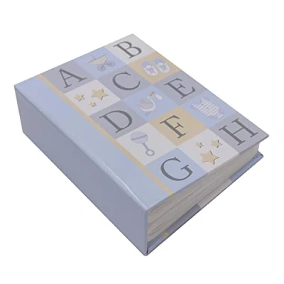 Image of Baby Photo Album Holds 80 Pictures/Photos Slip in 4x6 (ABC Blue 4335)