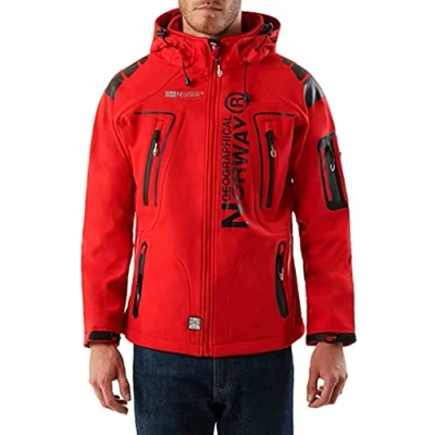 Image of Geographical Norway Men&#039;s Softshell Functional Outdoor Jacket Water Resistant Red, S