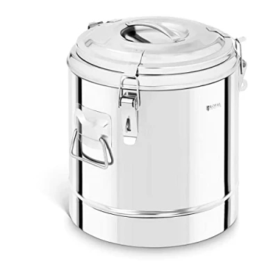Image of Royal Catering Stainless Steel Insulated Beverage Dispenser Thermos Container Double Walled 10,5L RCTP 12E (Thermal Storage Up To 12 Hrs, Steel)