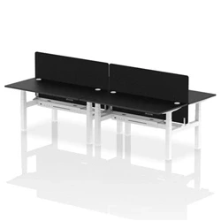 Image of Air B2B 1600x800mm Adjustable 4P Bench Desk CP Black/White + Screen