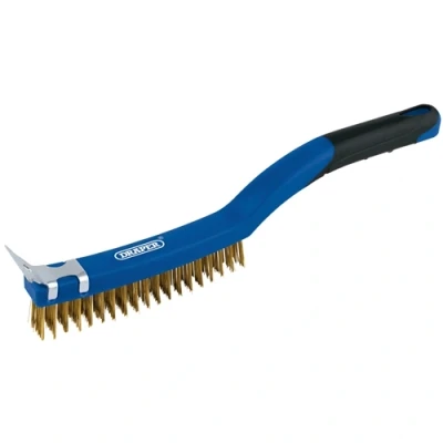 Image of Draper Brass Wire Scratch Brush with Scraper, 350mm