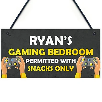 Image of RED OCEAN Gaming Bedroom Sign Personalised Gamer Gift For Boys Men