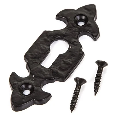 Image of Black Fleur de LYS Cast Iron Keyhole Cover