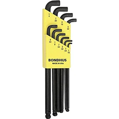 Image of BONDHUS, SBLX10 Stubby BALLEND HEX Key Set 1/16&quot; 1/4&quot;, 16538