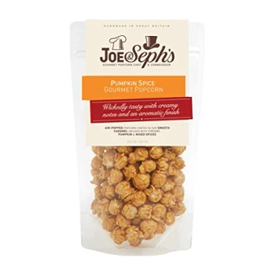 Image of Joe &amp; Seph&#039;s Pumpkin Spice popcorn (1x80g) 1 Star Great Taste Award, gourmet popcorn, air popped autumn snacks, sweet movie night for a party